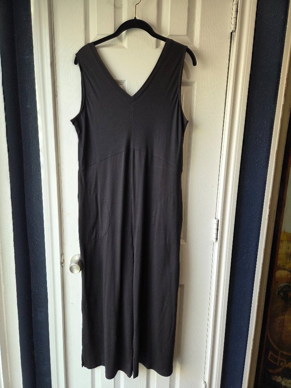 CUDDL DUDS Flexwear V-Neck Jumpsuit BLACK sz MEDIUM